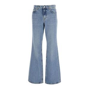 Ag Jeans 'Padua' Blue Flared Jeans With Logo Patch On The Rear In Denim Woman